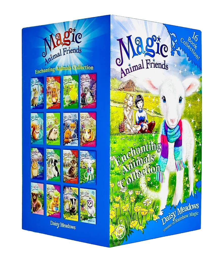 Close-up of the Magic Animal Friends paperback collection by Daisy Meadows, highlighting the bright animal illustrations for young readers ages 7-9.