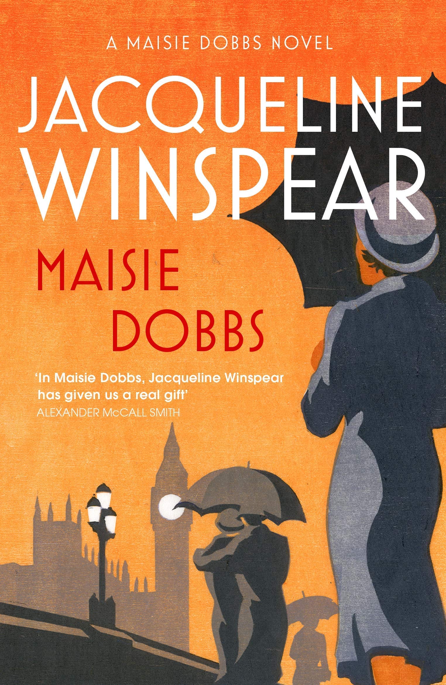 Maisie Dobbs 6 book paperback set - all six novels fanned out showing individual cover designs