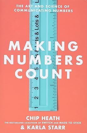 Back cover detail of Making Numbers Count by Chip Heath and Karla Starr and Factfulness by Hans Rosling