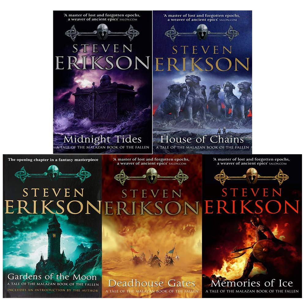 Gardens of the Moon paperback book cover, Malazan Book of the Fallen Book 1 by Steven Erikson