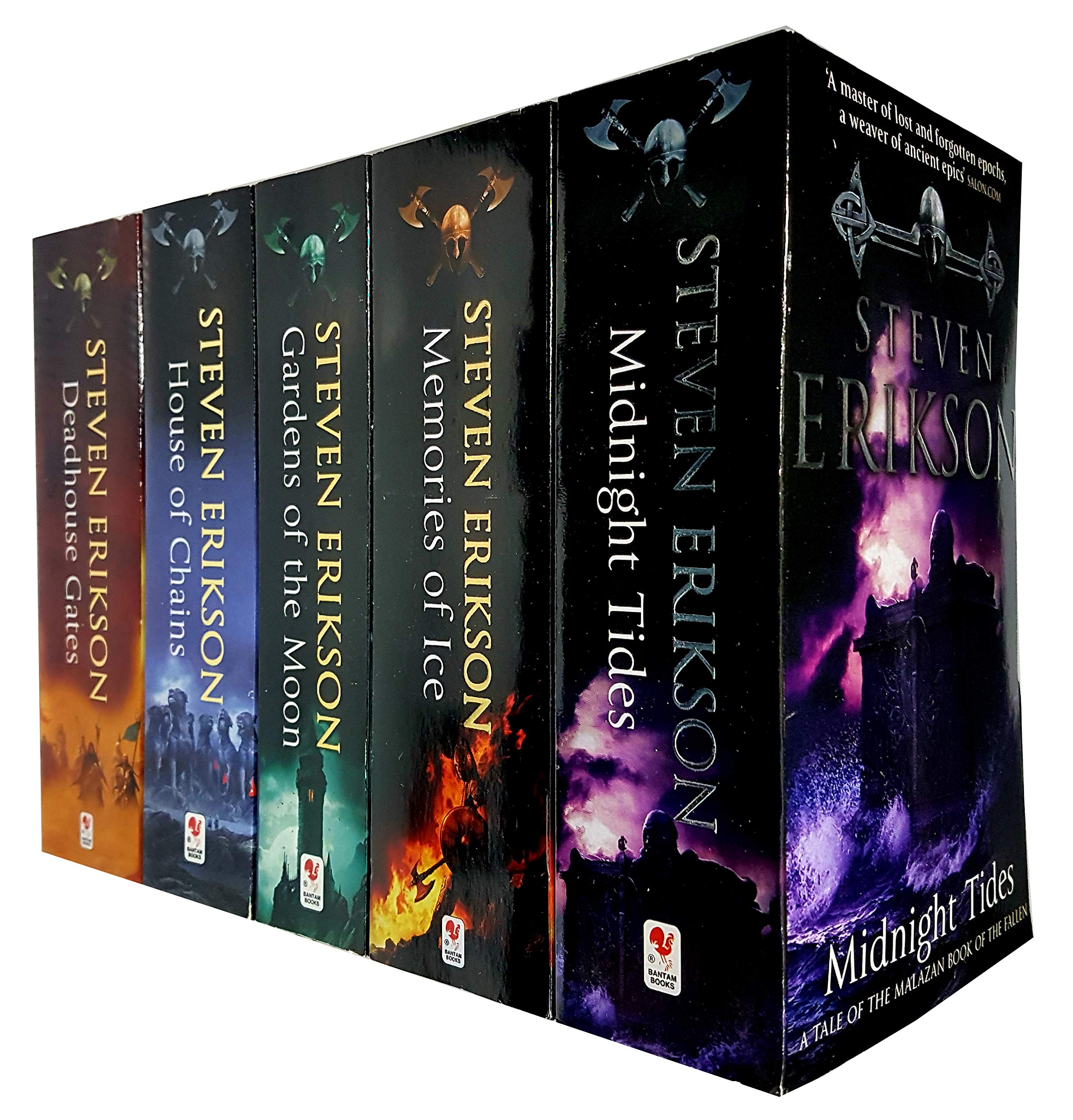 Malazan Book of the Fallen 5 Books Collection Set by Steven Erikson, paperback front cover