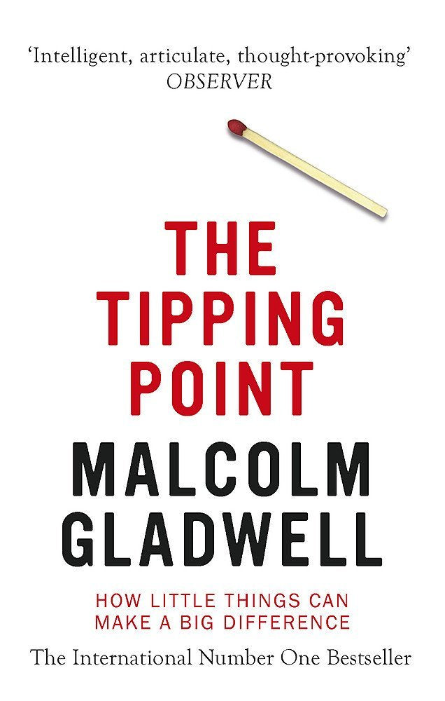 All three Malcolm Gladwell paperback titles - Blink, The Tipping Point, and Talking to Strangers - fanned out together