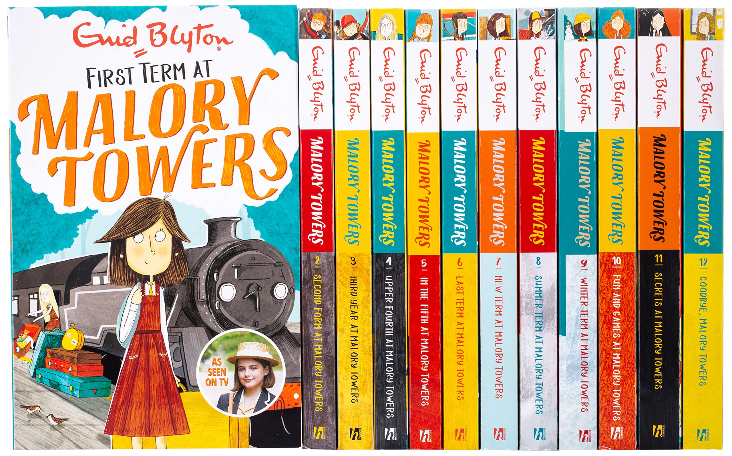 Malory Towers 12 Books Collection Set by Enid Blyton and Pamela Cox - paperback front covers
