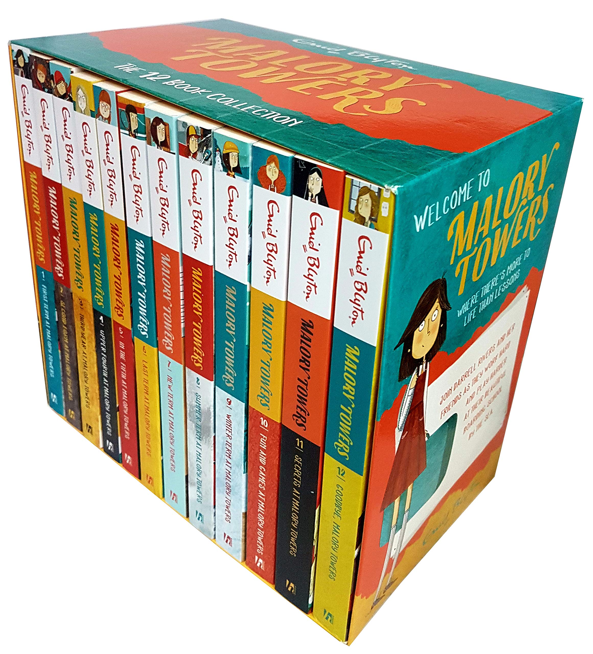 Malory Towers 12 Books Collection Set by Enid Blyton - front cover of the complete paperback boxed set