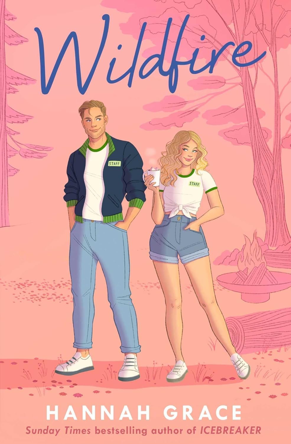 Close-up of the three paperback covers in the Maple Hills Series by Hannah Grace, showing the colorful cover art for Icebreaker, Wildfire, and Daydream.