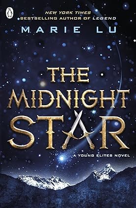 All four Marie Lu paperback books fanned out showing Prodigy, The Young Elites, The Rose Society, and The Midnight Star spines
