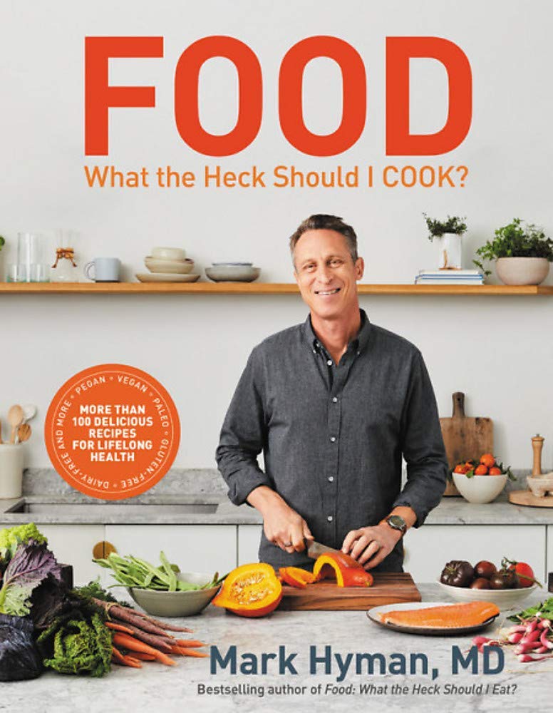 Back cover detail showing synopsis and reviews for the Mark Hyman nutrition and cookbook paperback set