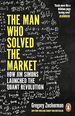 Close-up of The Man Who Solved the Market paperback front cover by Gregory Zuckerman, from the Market Minds 2 Books Collection Set