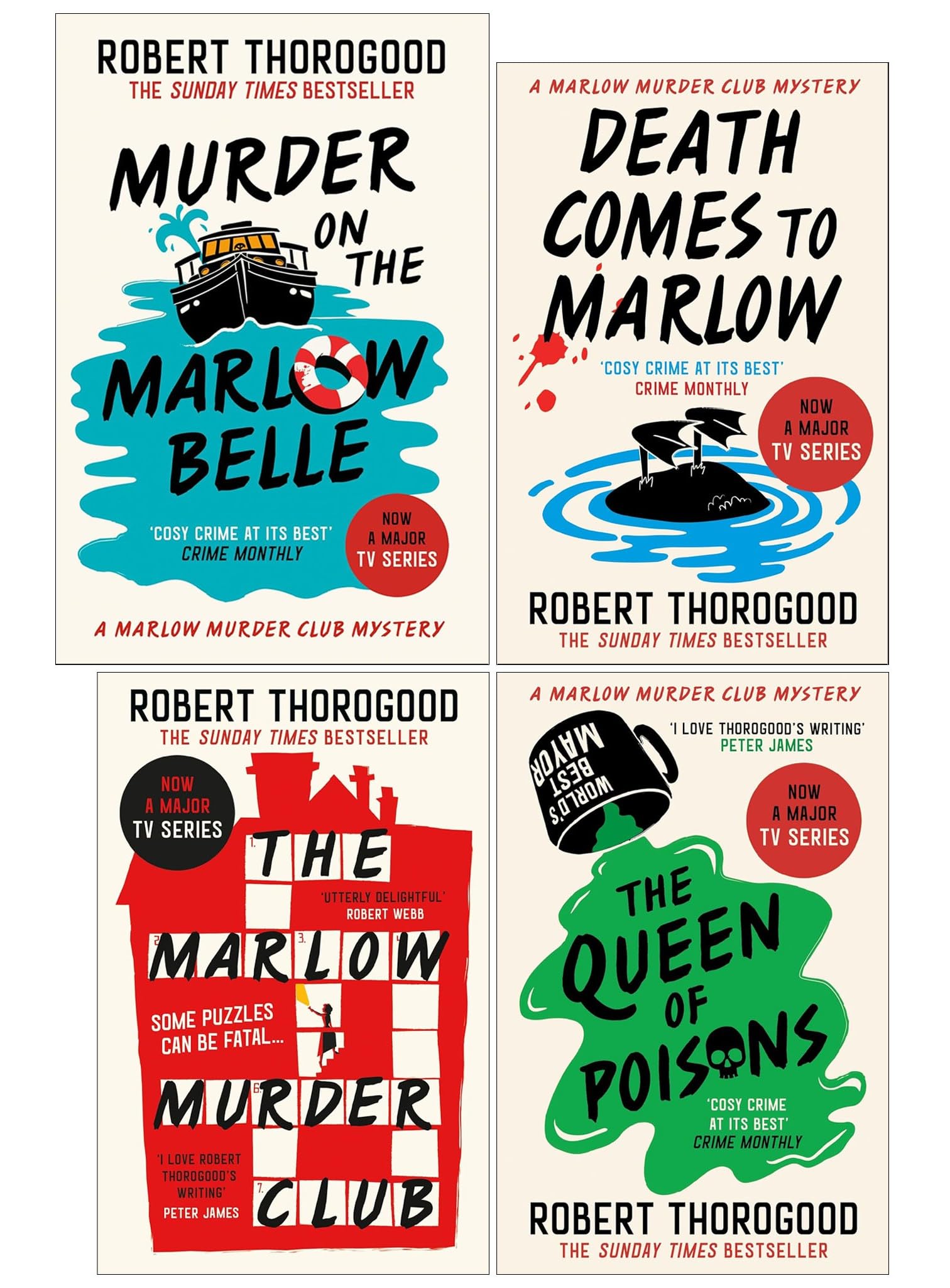 The Marlow Murder Club Mysteries 4 Books Collection Set by Robert Thorogood - front cover paperback box set