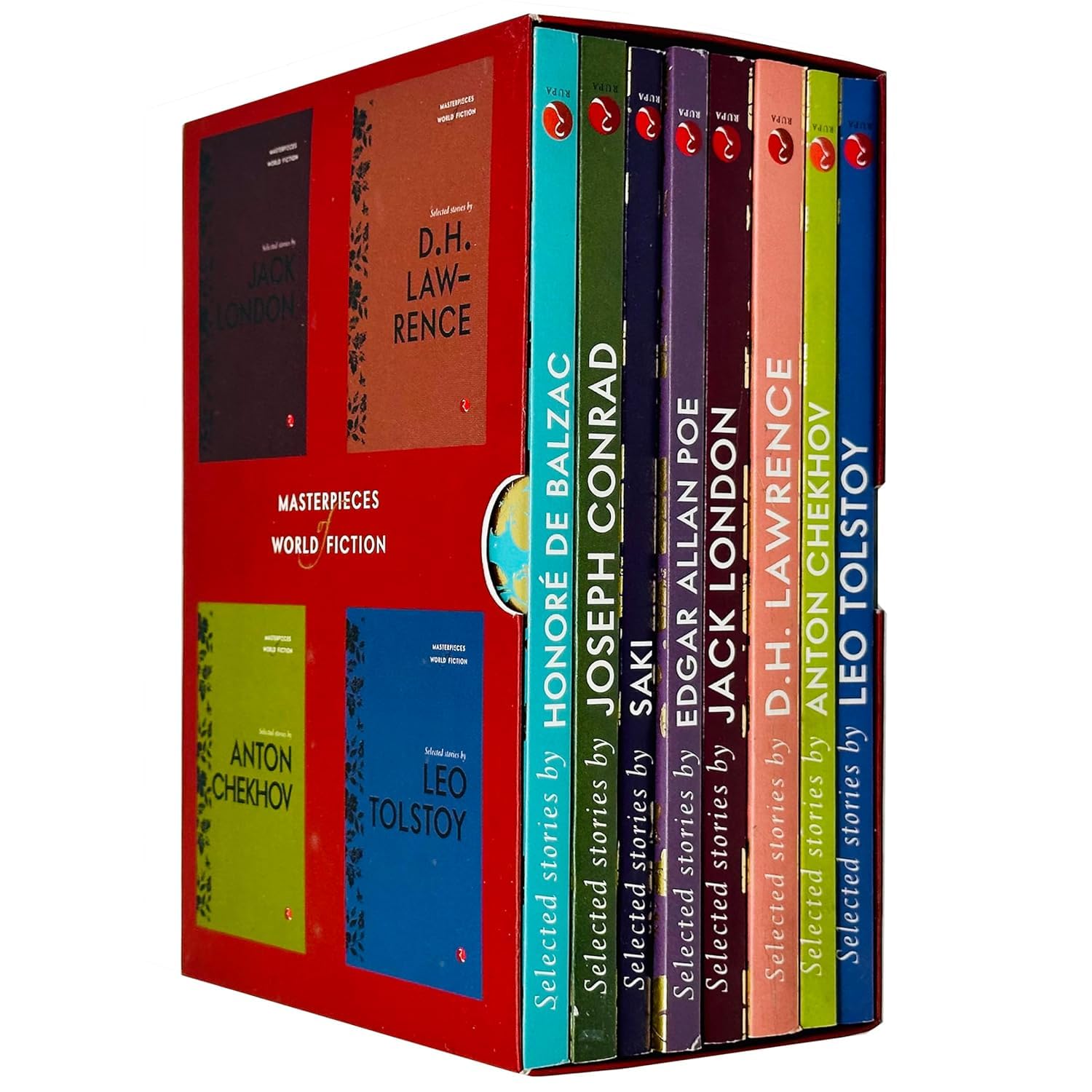 The Masterpieces of World Fiction Series 2 8 Books Collection Set - front covers of all eight paperback Selected Stories volumes