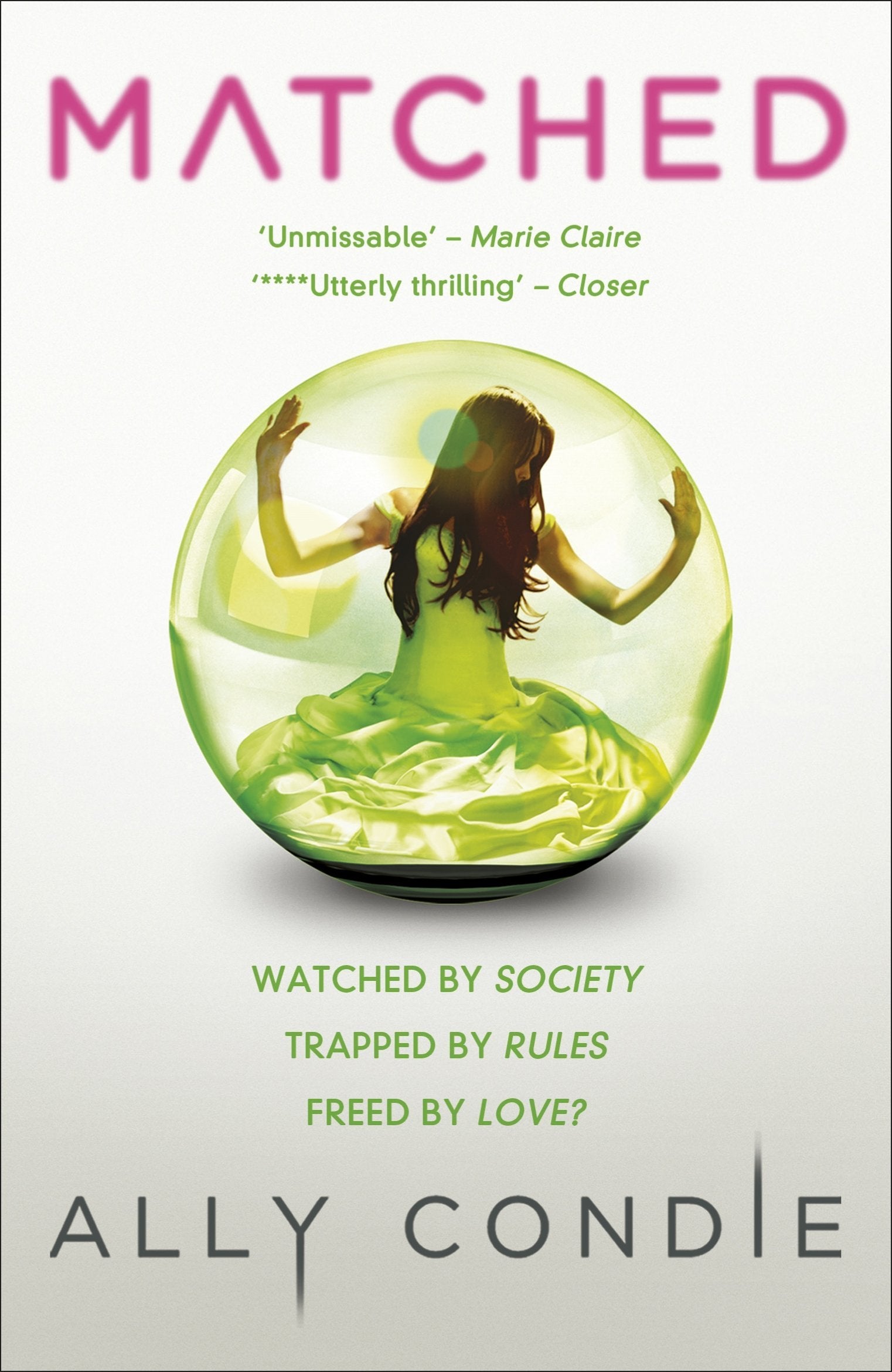 Matched paperback front cover, Book 1 of the Ally Condie Matched Trilogy