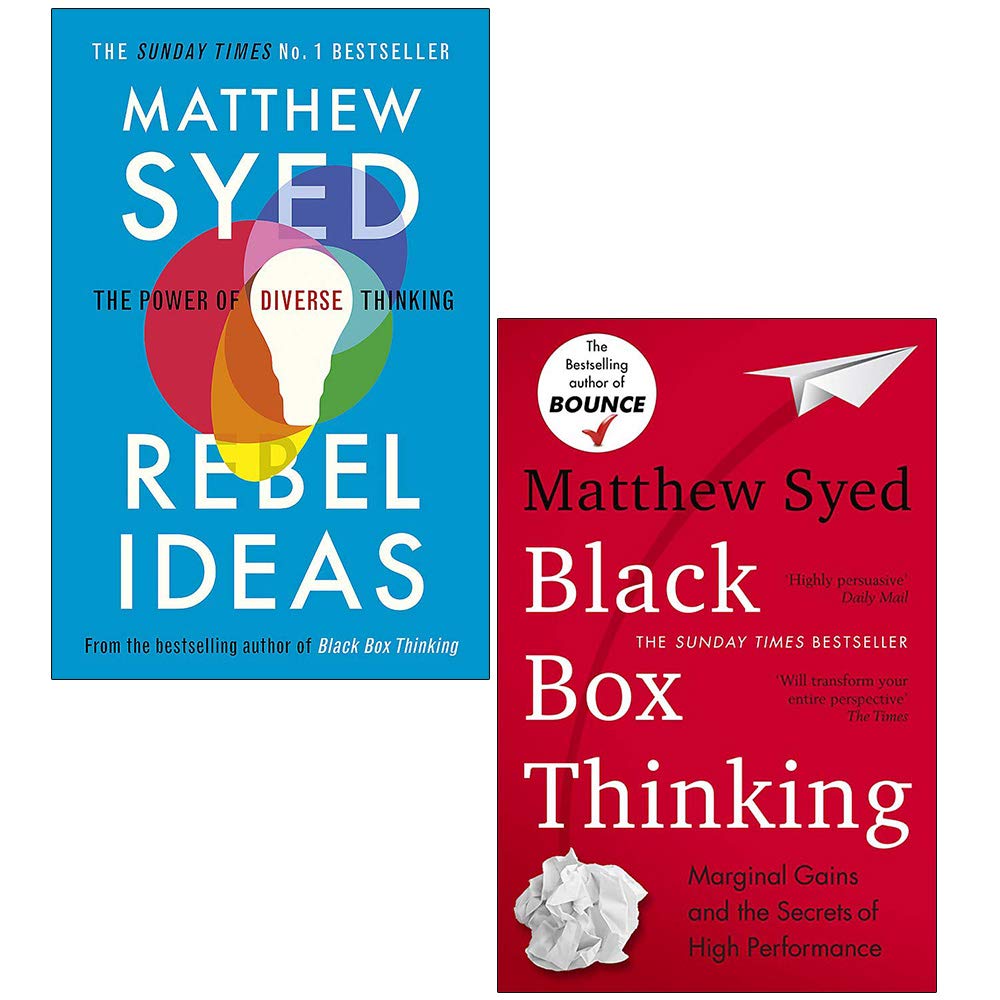 Matthew Syed 2 books collection set paperback front cover, Rebel Ideas and Black Box Thinking