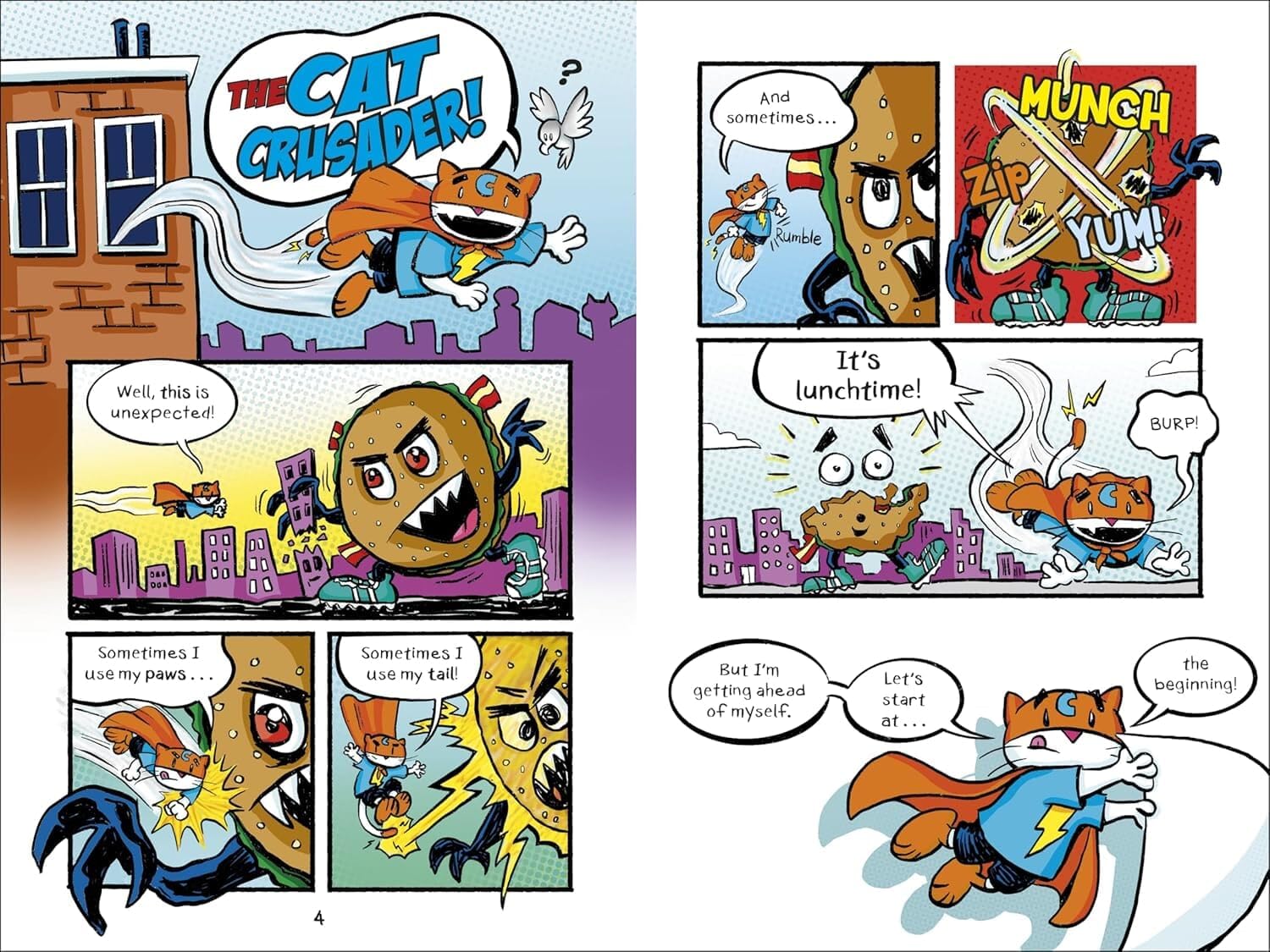 Max Meow 6-book collection set books fanned out showing Cat Crusader, Donuts and Danger, Pugs from Planet X, and more