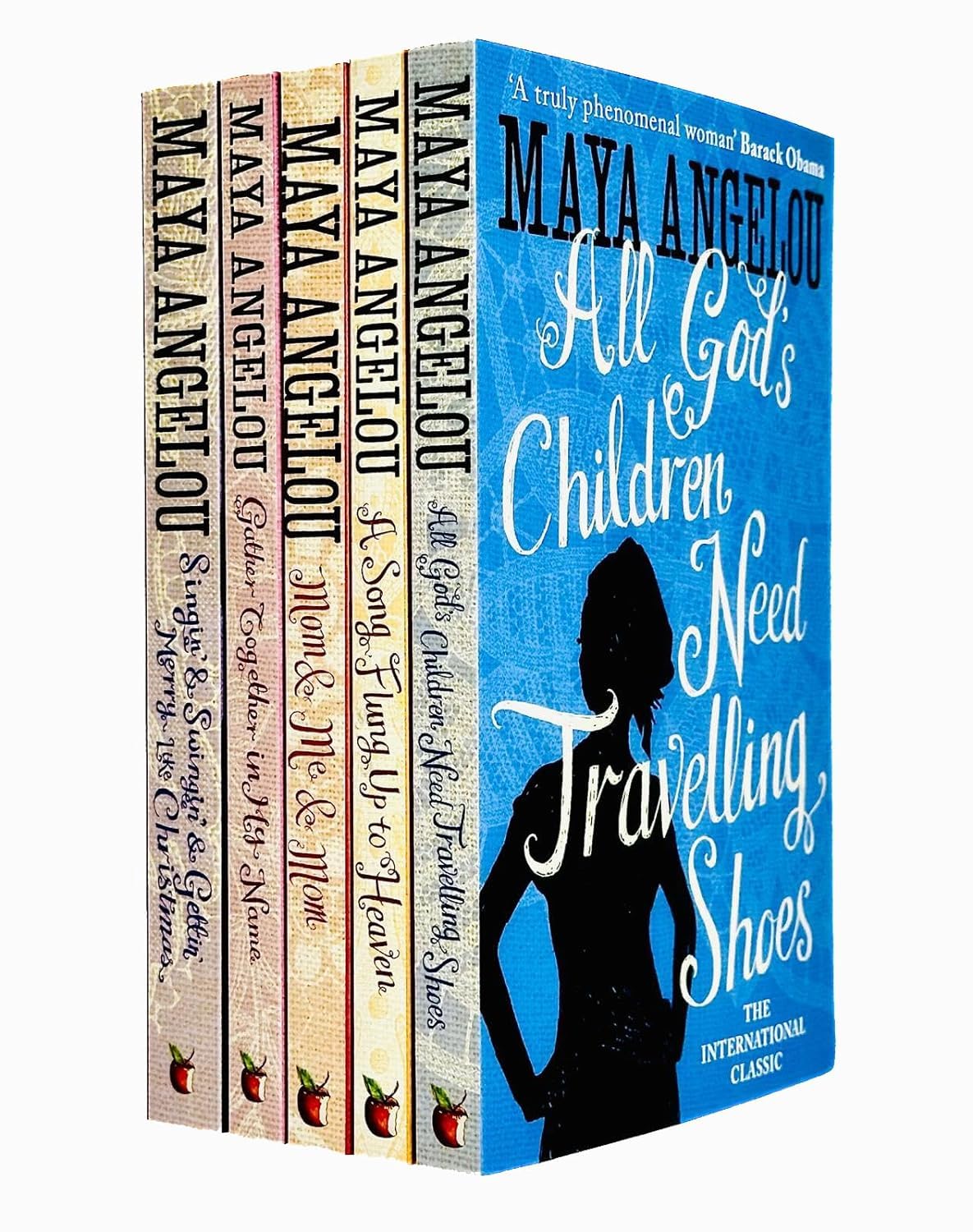 Maya Angelou Autobiography 5 Books Collection Set paperback front cover, full set fanned out