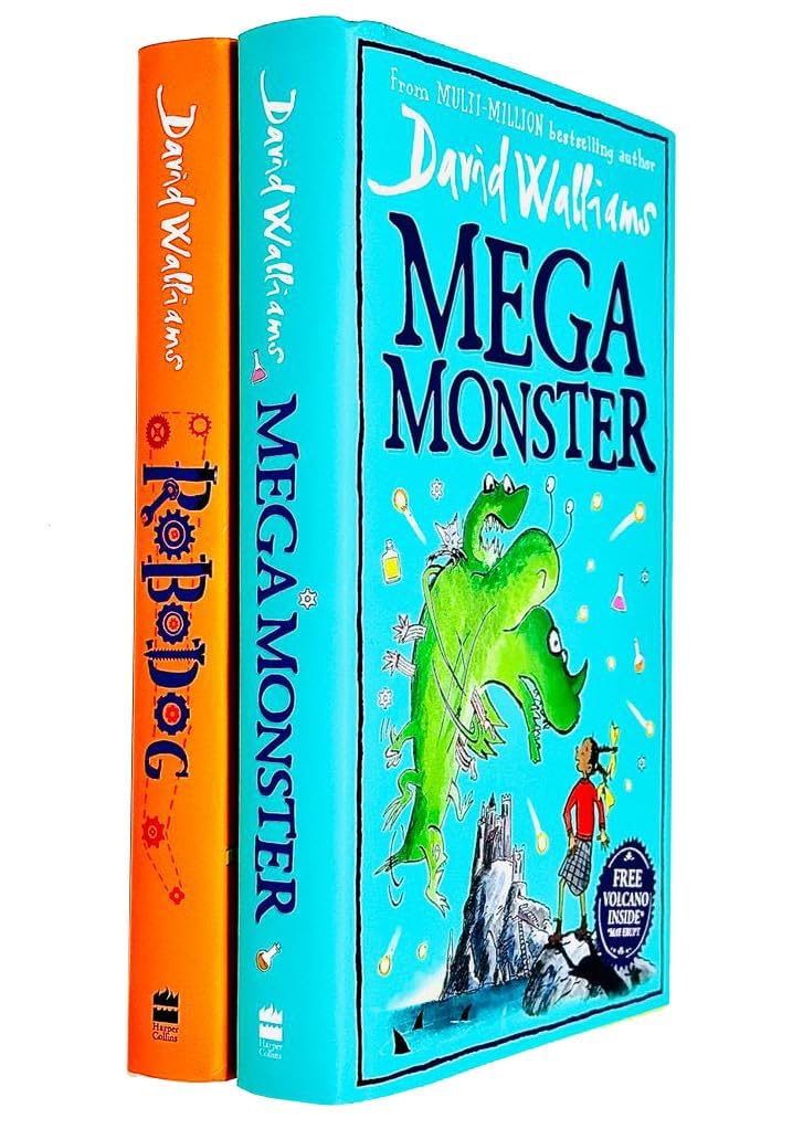Front cover of David Walliams Megamonster & Robodog 2 Books Collection Set, hardback edition