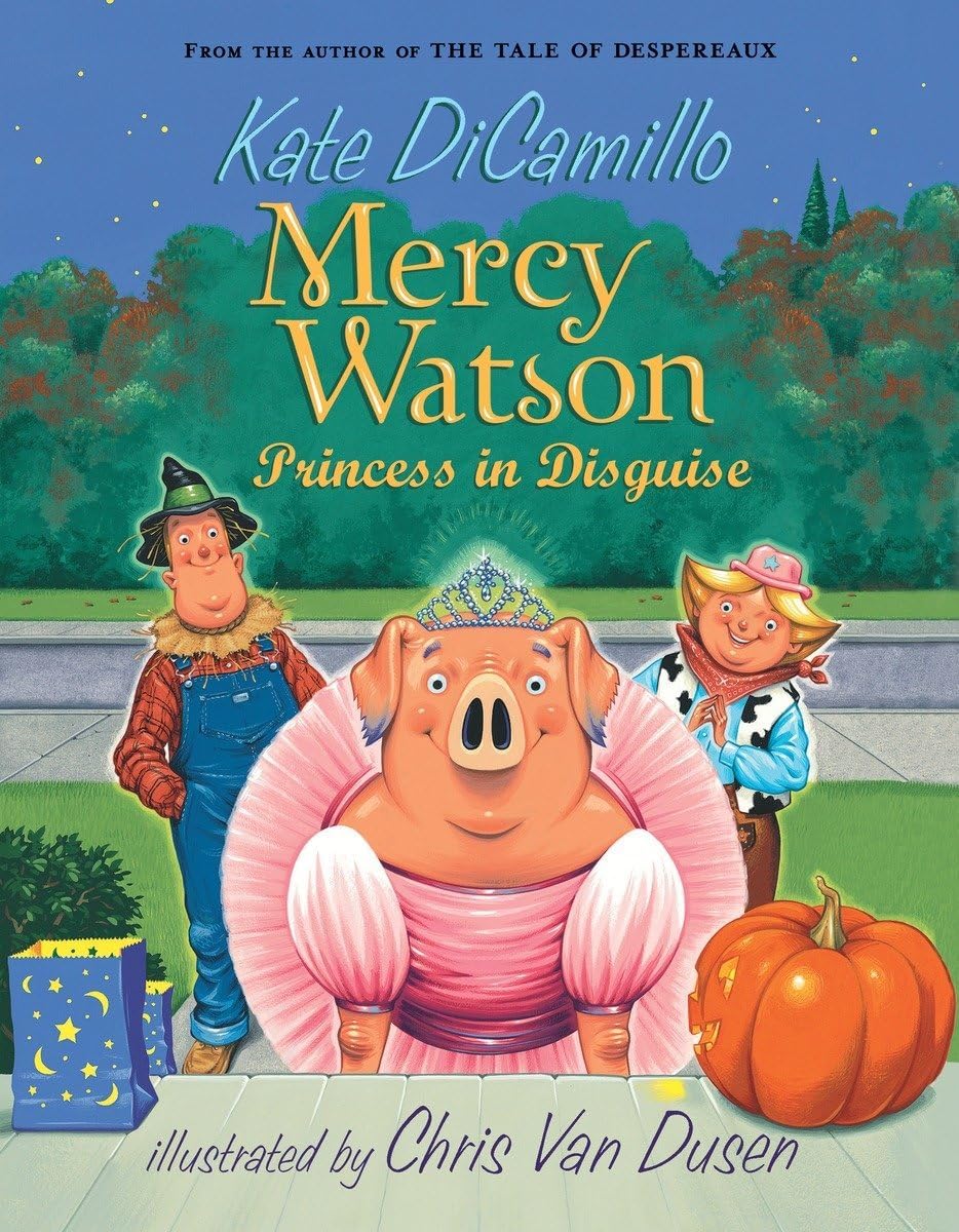 Back cover synopsis view of a Mercy Watson paperback showing age range and series details