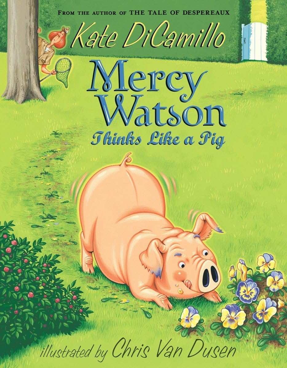 Inside page spread of a Mercy Watson book showing illustrated chapter text for early readers