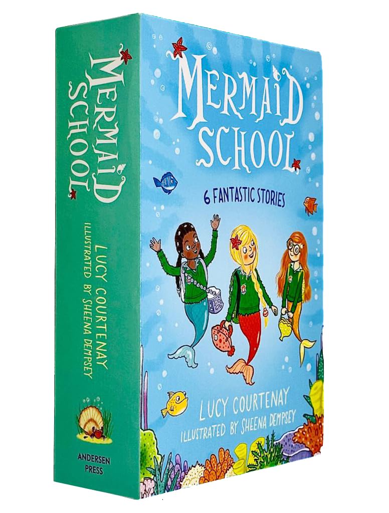 Mermaid School 6 book set - back covers and spines showing series branding and Andersen Press paperback edition