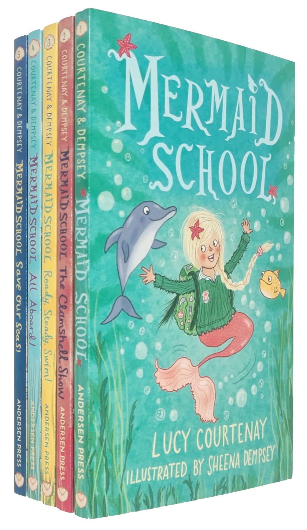 Mermaid School 5 books collection set by Lucy Courtenay, paperback box set front cover, ages 6-9