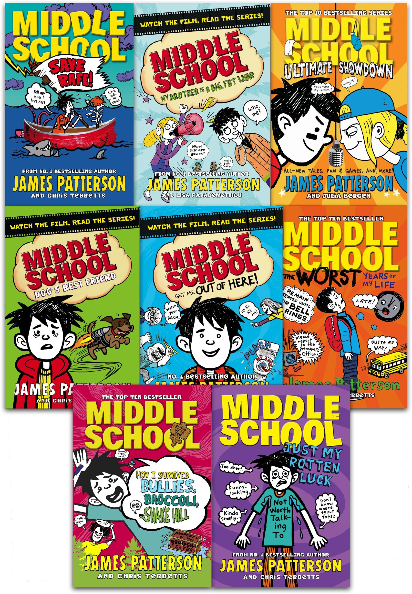 Middle School by James Patterson 8 Books Collection Set - front cover of the paperback boxed set