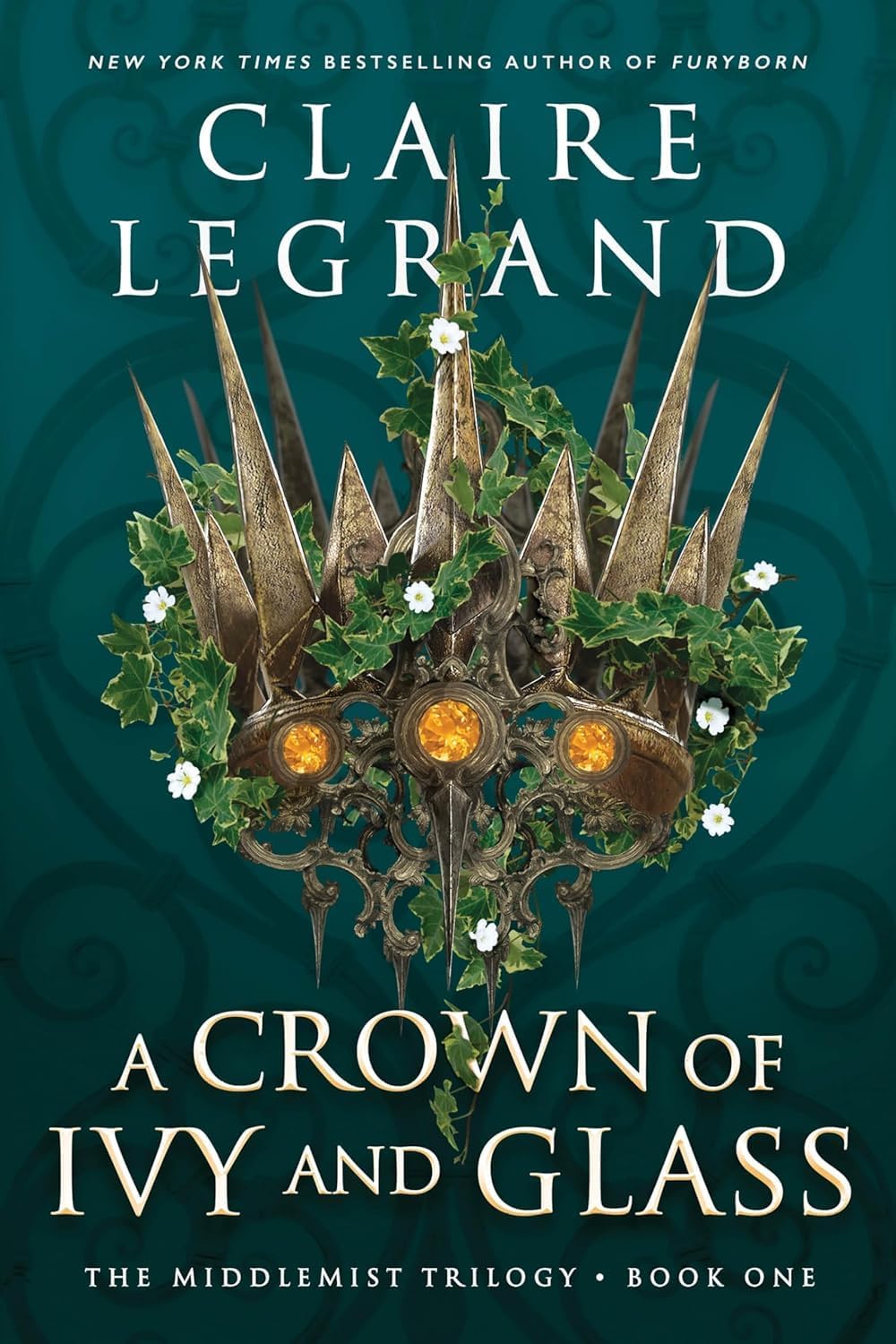 A Crown of Ivy and Glass by Claire Legrand paperback - close-up front cover artwork