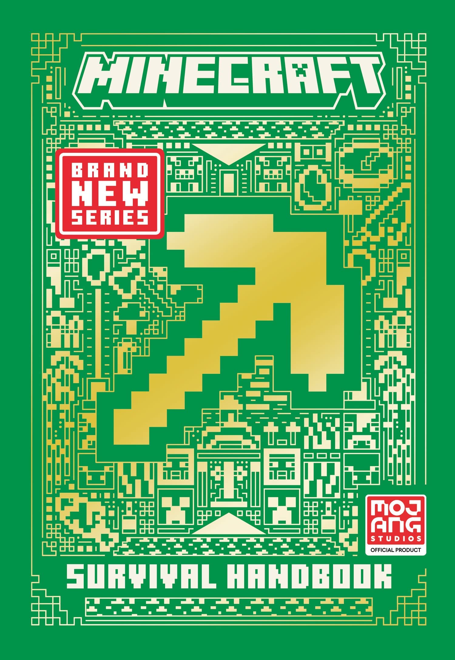 Close-up of the Minecraft Survival Handbook hardback cover from the collection