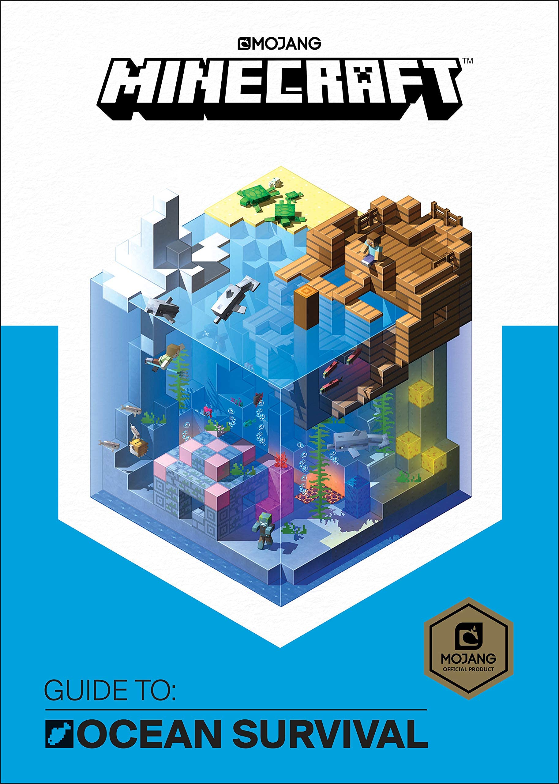 Full 8-book Minecraft guide collection fanned out showing every hardback spine