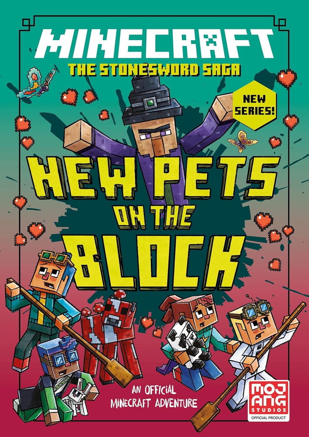 Close-up cover of Mobs Rule! from the Minecraft Stonesword Saga paperback series