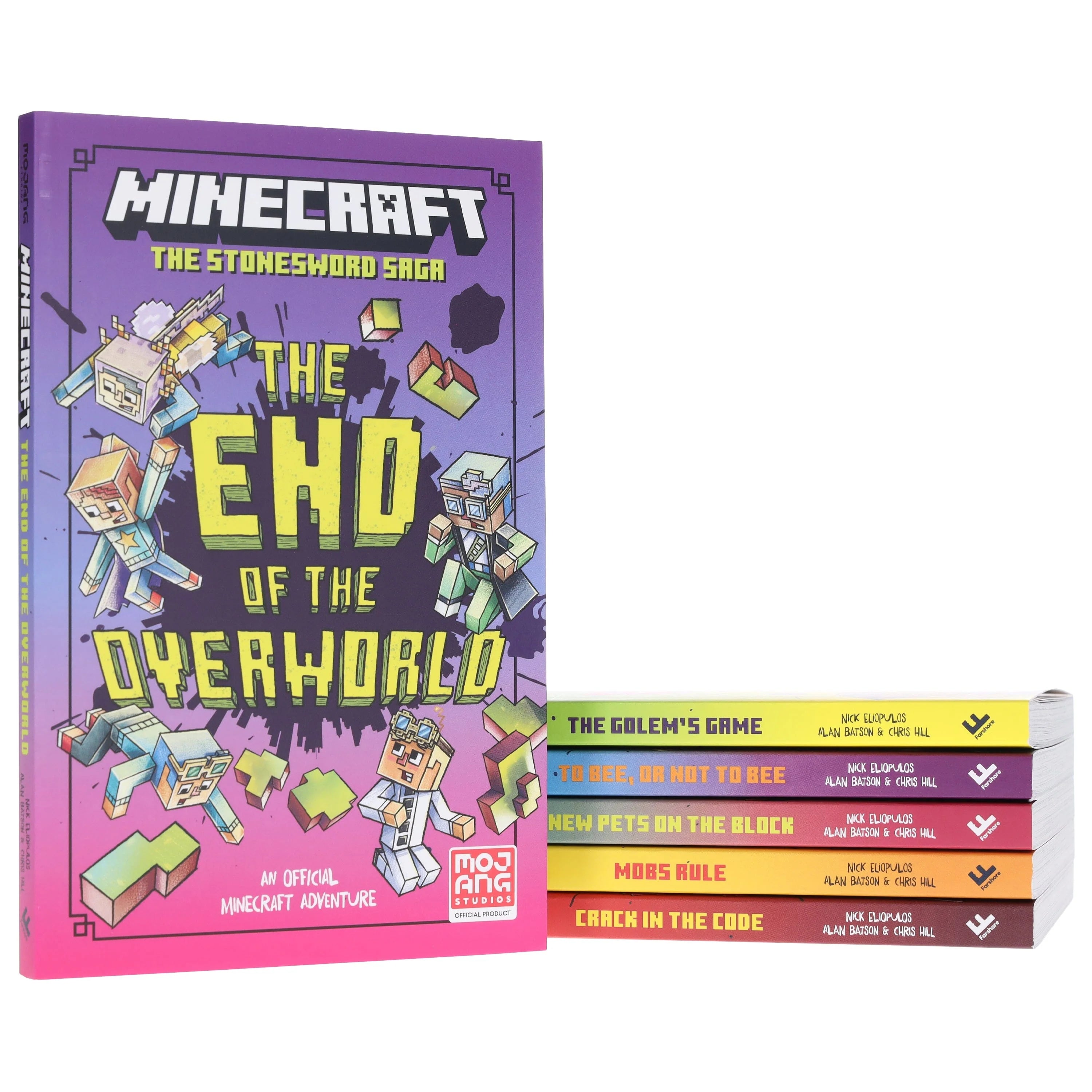 Inside page spread from one of the Minecraft Stonesword Saga paperback chapter books