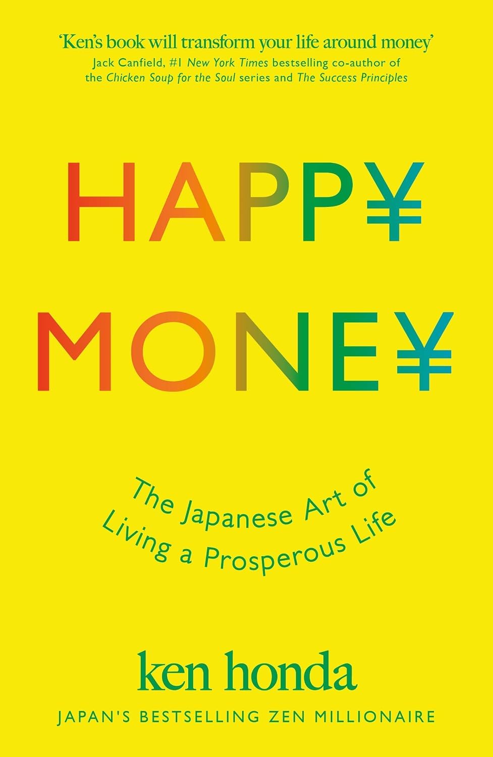 Close-up of the Happy Money by Ken Honda paperback cover from the money mindset 3 book set