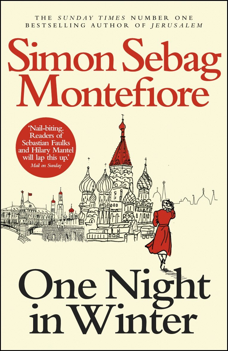 Close-up spine view of the Moscow Trilogy paperback collection by Simon Sebag Montefiore showing title text and edition details