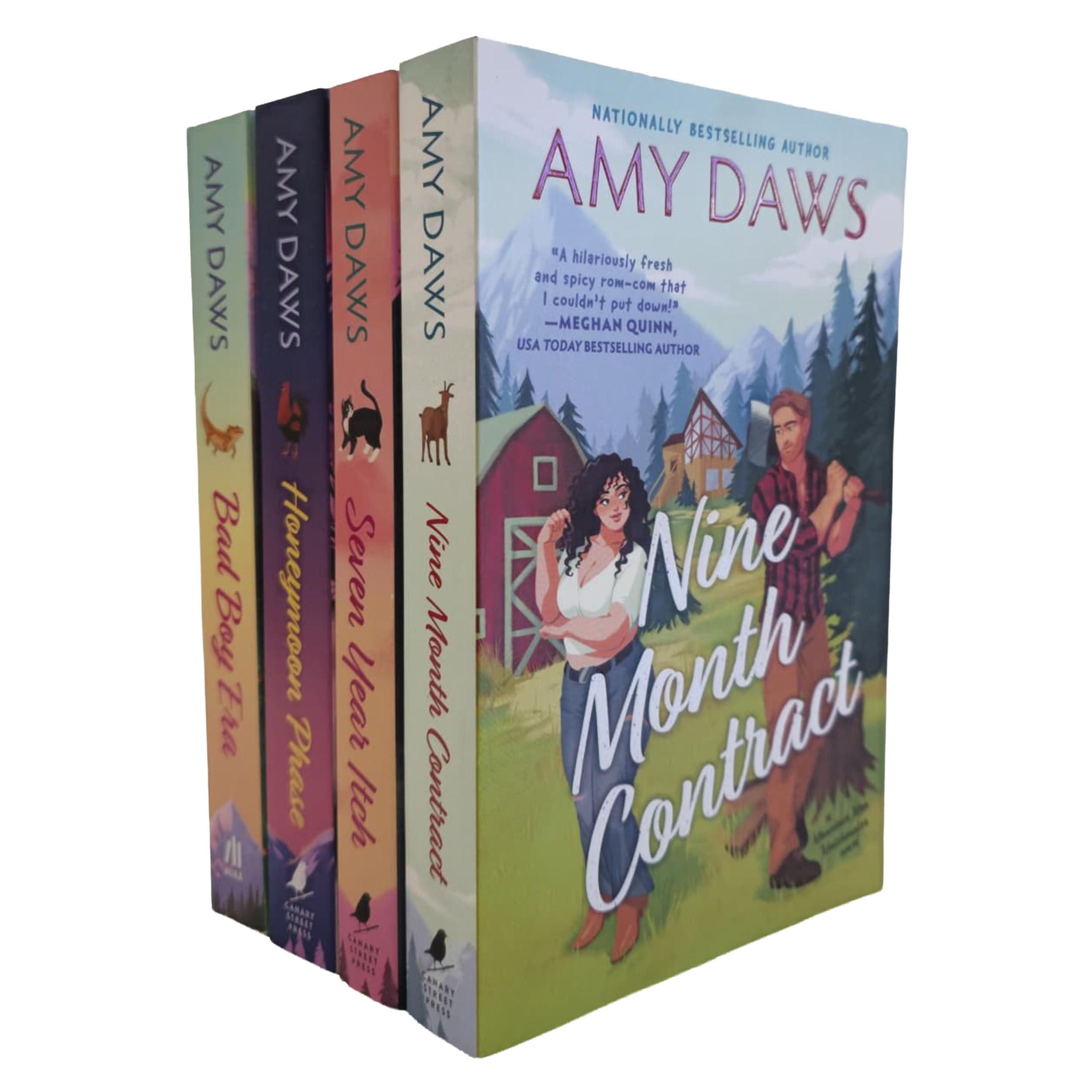 Mountain Men Matchmaker Series by Amy Daws 4-book paperback collection set with sprayed edges, front cover
