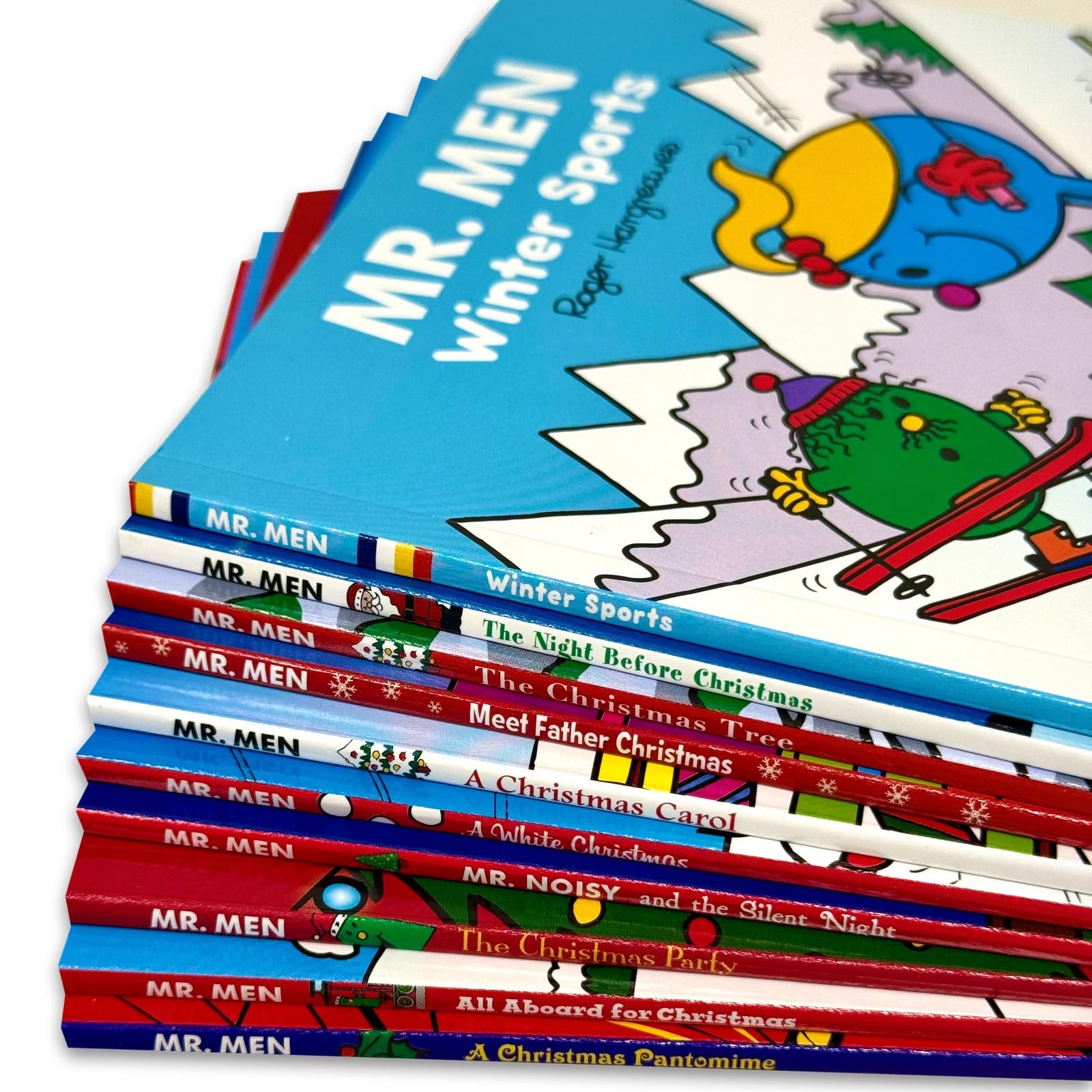Mr. Men Christmas Collection paperback set - back cover with title list and age range details