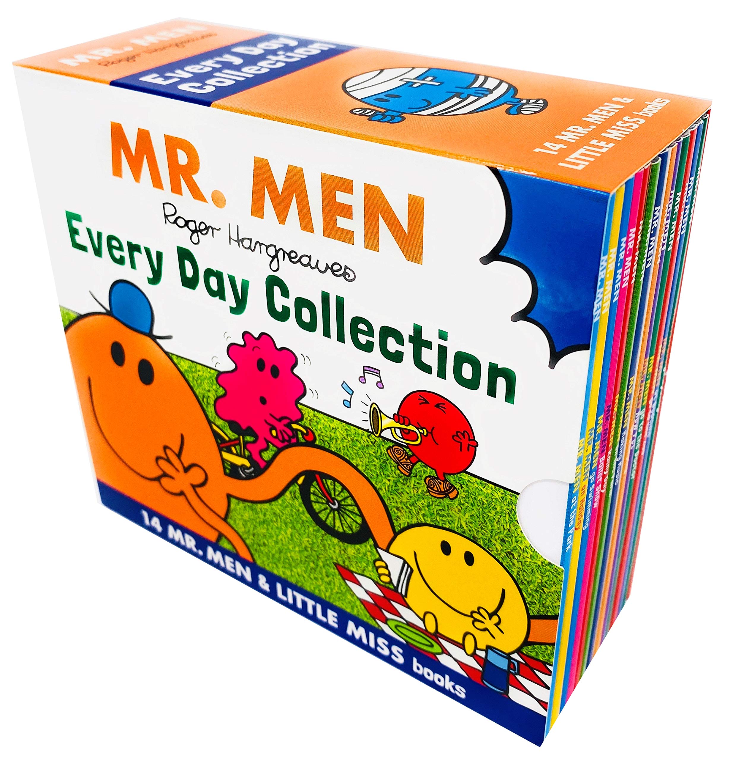 Mr Men and Little Miss Everyday Collection 14 books paperback slipcase set front cover by Roger Hargreaves