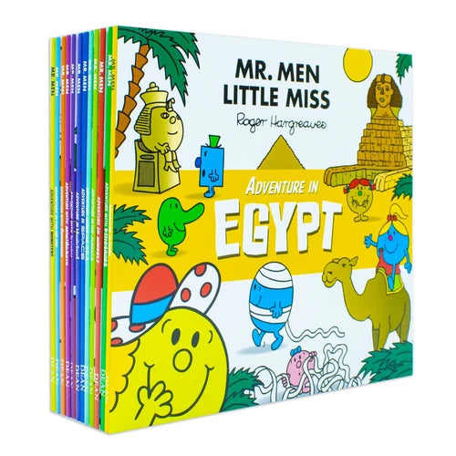 Mr. Men & Little Miss Adventures box set standing upright showing spine and box artwork