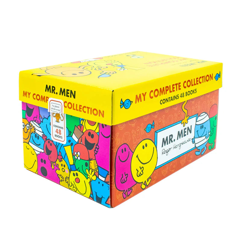 Close-up of the Mr. Men My Complete Collection box set packaging front.