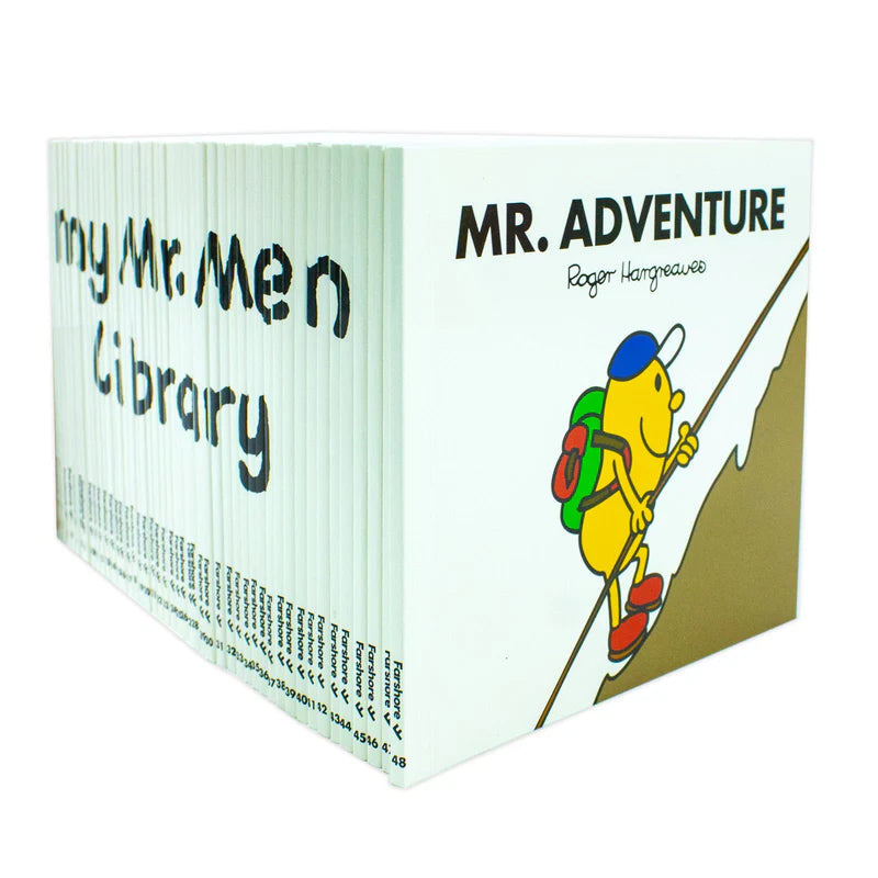 Open inside page spread from one of the Mr. Men paperback storybooks.