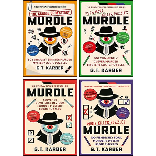 Murdle Puzzle Series 4 Books Collection Set by G. T. Karber, paperback front covers of all four books shown together