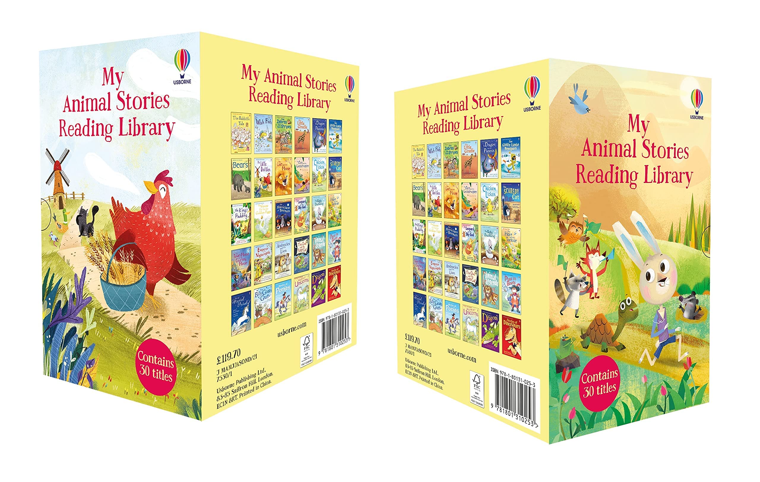 Usborne My Animal Stories Reading Library 30 Books Collection Box Set paperback front cover, ages 5-7