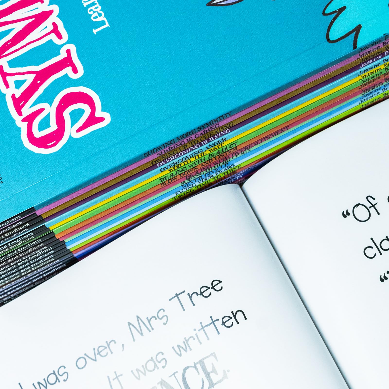 My Behaviour and Emotions Library paperback box set - angled view of the box set on a shelf for ages 3-5