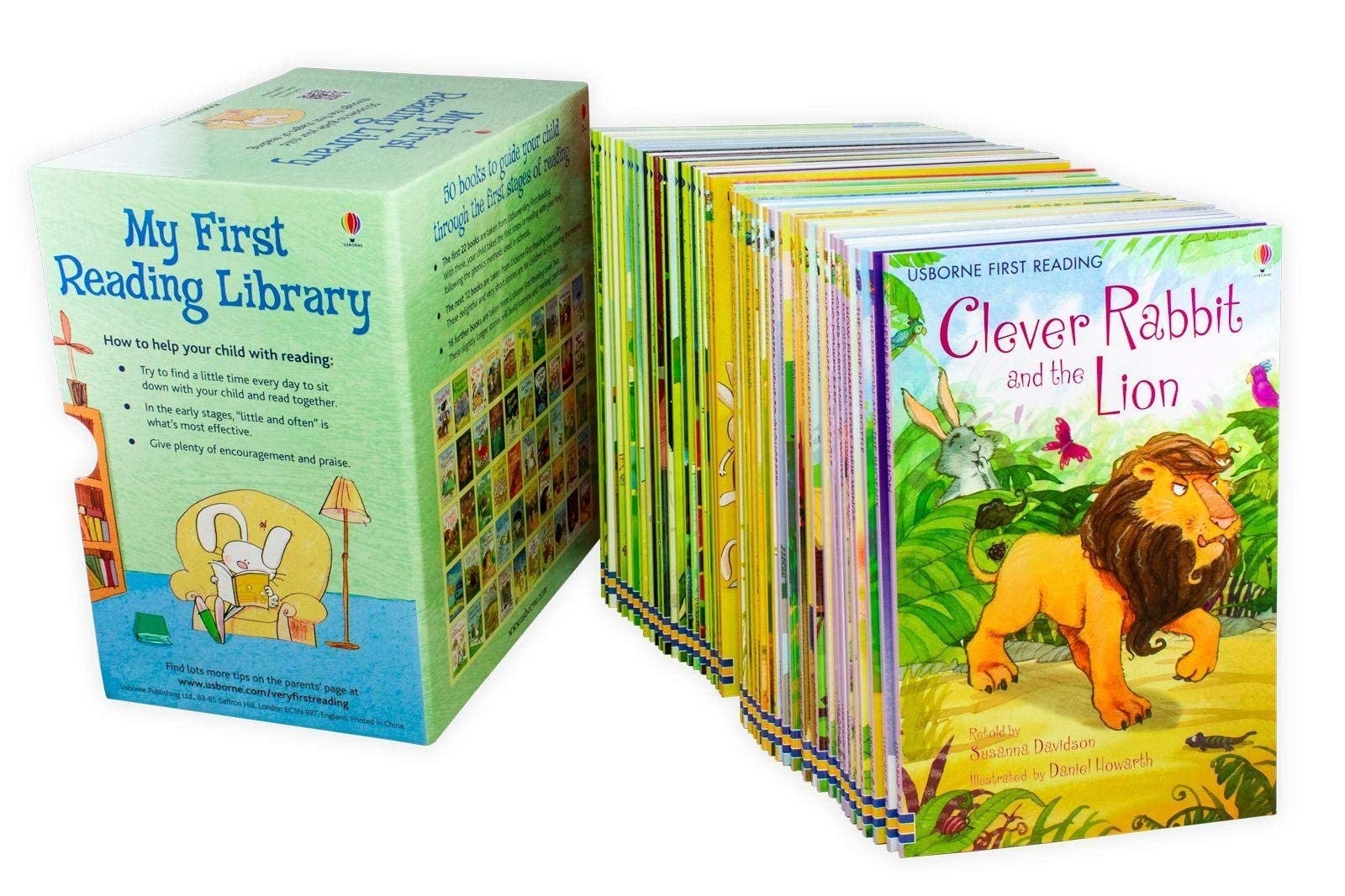 Close-up of several My First Reading Library paperback covers including Pirate Pat and The Lion and The Mouse