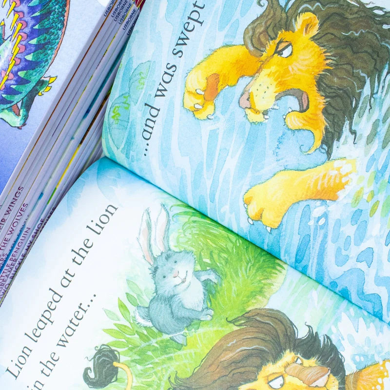 Usborne My First Reading Library 50 Books Collection Set, paperback, ages 4-7 — child-friendly display of the reading library arranged on a shelf