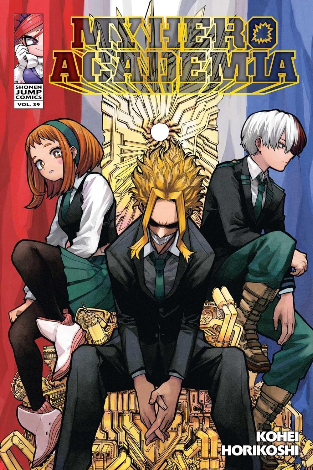 My Hero Academia Vol. 36-40 back covers showing synopsis and full set together