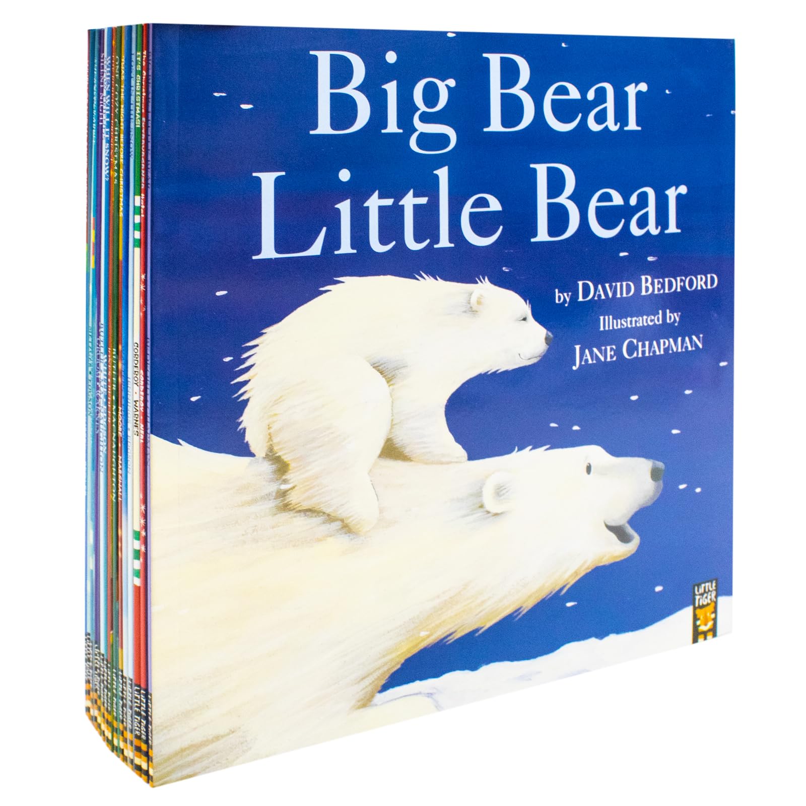 close-up of several book covers from the My Holiday Box set including Big Bear Little Bear and The Magical Snowman