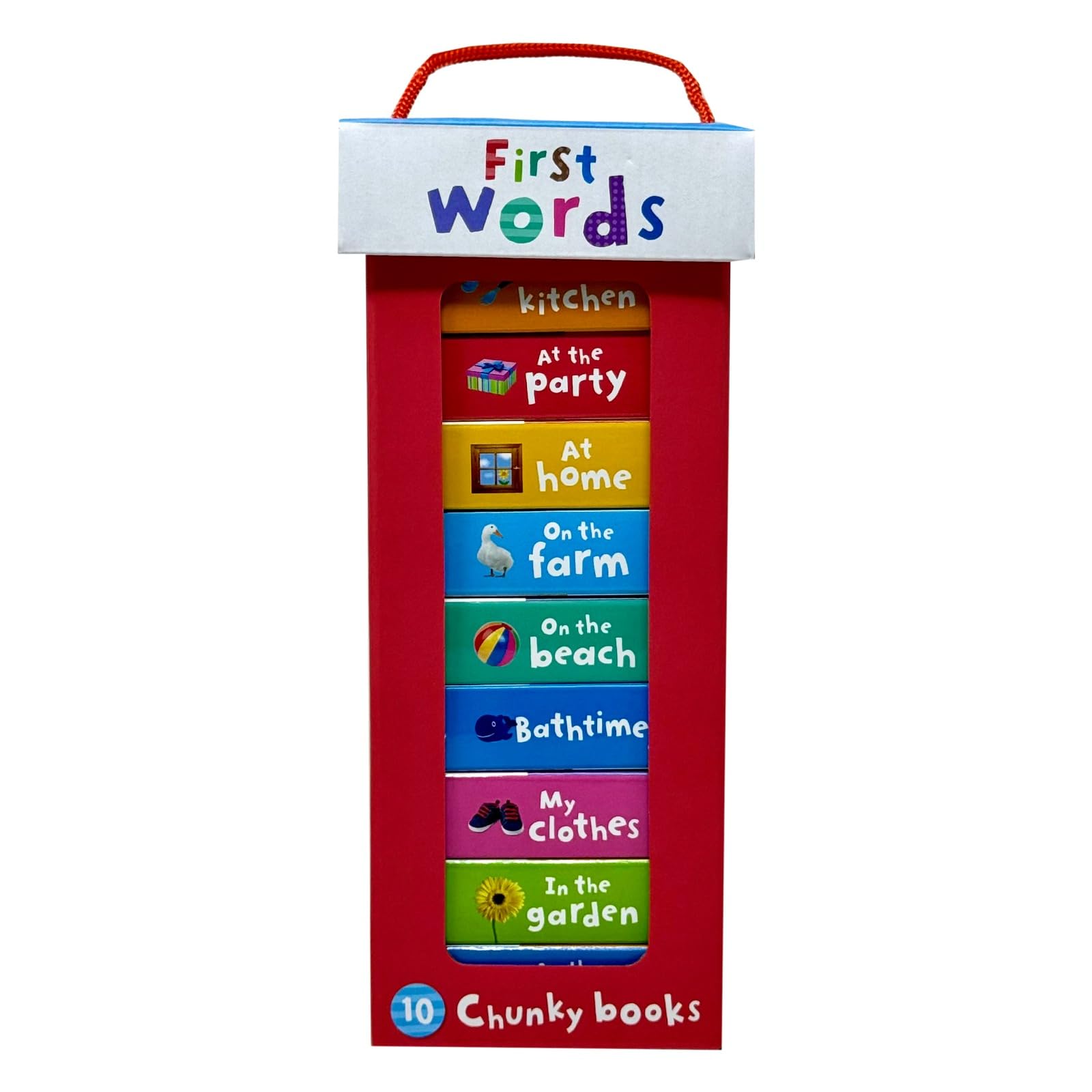 My Little First Words Library 10 board books collection front cover with carry-along case