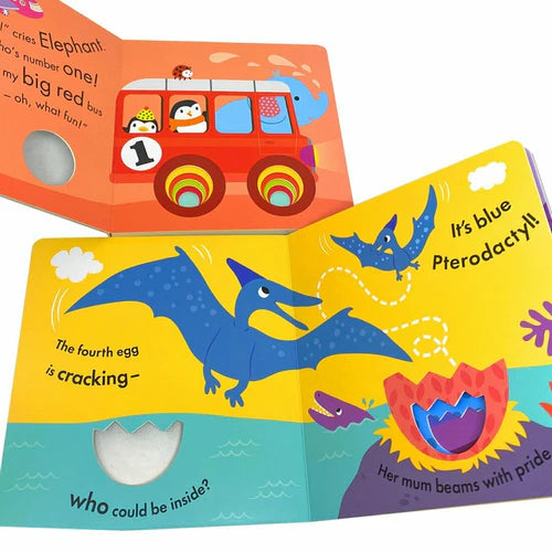 Back cover and packaging of the My Little World Peek Through Collection 5 book box set