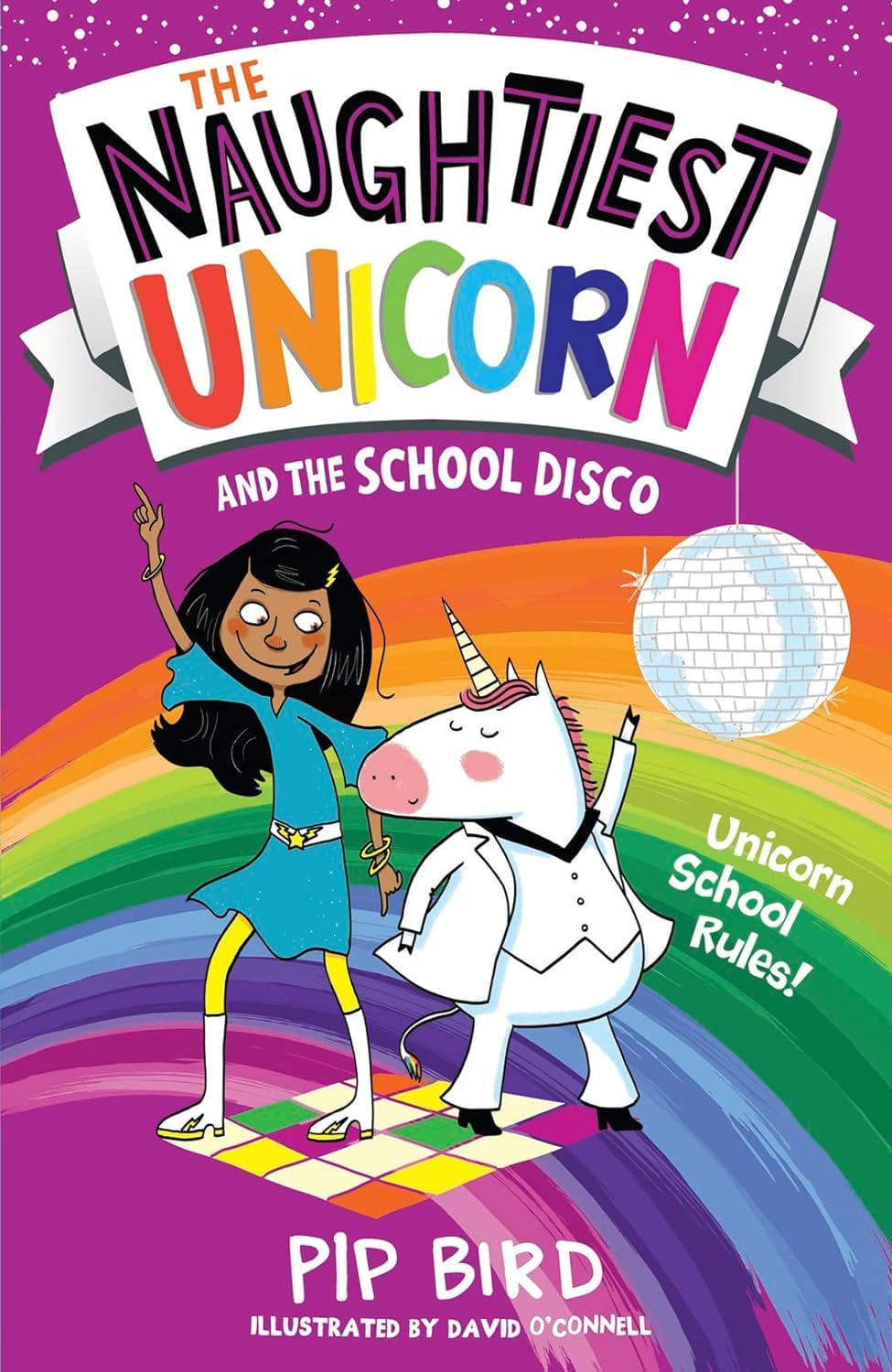 Close-up of The Naughtiest Unicorn and the School Disco paperback cover