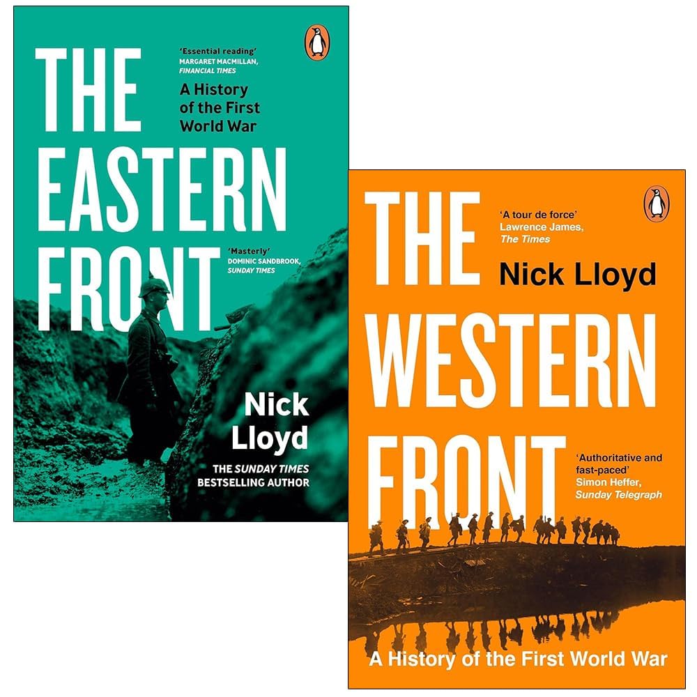 Front cover of Nick Lloyd's Eastern Front and Western Front 2 books collection set, paperback WWI history