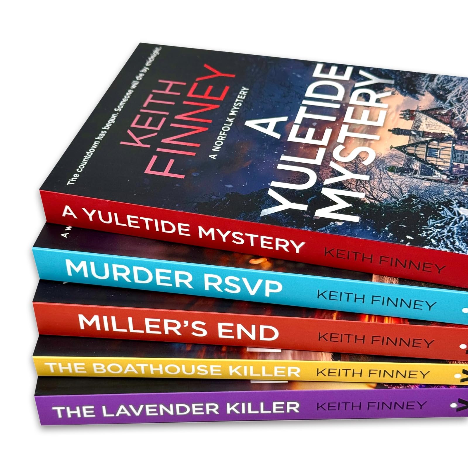 close-up front cover of The Lavender Killer paperback by Keith Finney