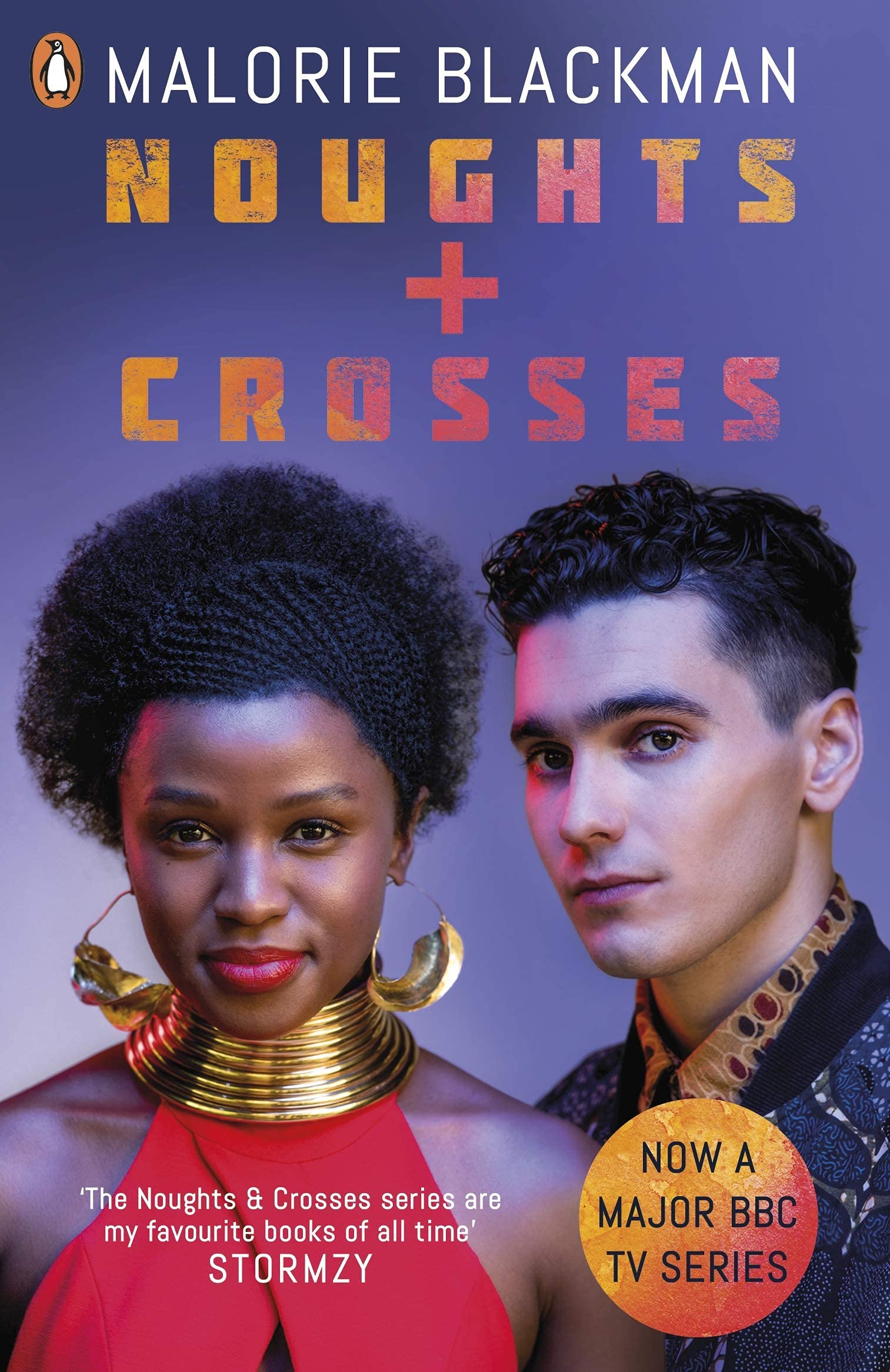 All six Noughts and Crosses young adult paperback editions by Malorie Blackman stacked together.